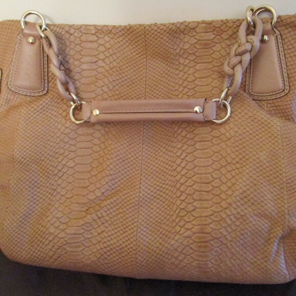 Coach Kristin Tan Python-Embossed Pocket Tote - Picture 5 of 15